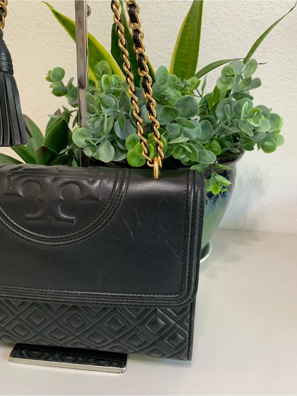 👜💕 Tory Burch Fleming Convertible Shoulder Bag in Black